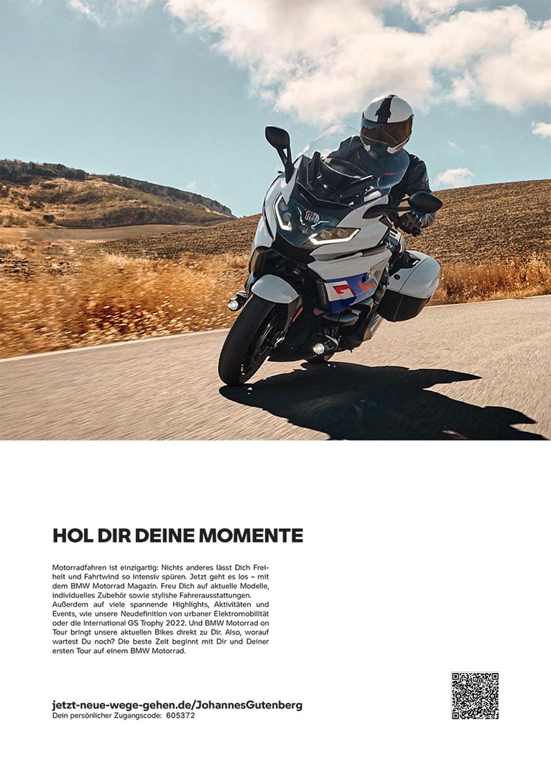 QR- und Zugangscode fhren auf personalisierte Websites mit weiteren Infos und Services fr die Motorradfans. (Bild: BMW_MOTORRAD)